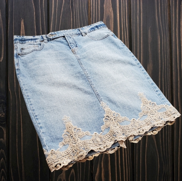 The Limited Dresses & Skirts - The Limited Jeans jean shirt lace size 10